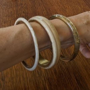 Chico's Mixed Metal, Acrylic Triple Bangle Bracelets